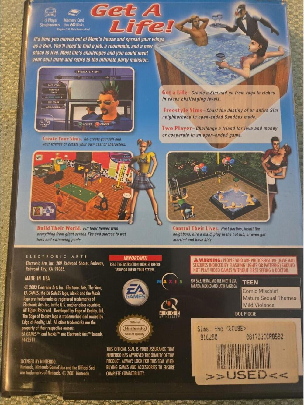 The Sims - Nintendo GameCube - Complete in Box (CIB) - Picture 4 of 4